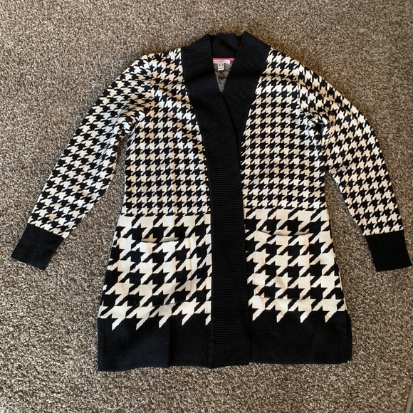 Isaac Mizrahi Houndstooth Cardigan M - NWT - Picture 1 of 4